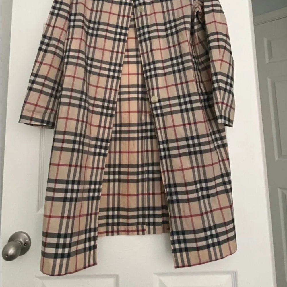 Burberry Beige Checkered Trench Coat